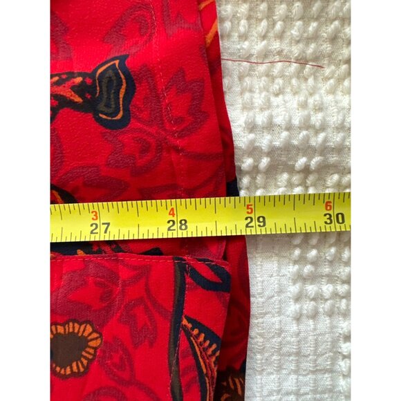 Vintage Jennifer Moore Womens ButtonUp Blouse Sz 8 100% Silk Red Floral Classic - Picture 8 of 10
